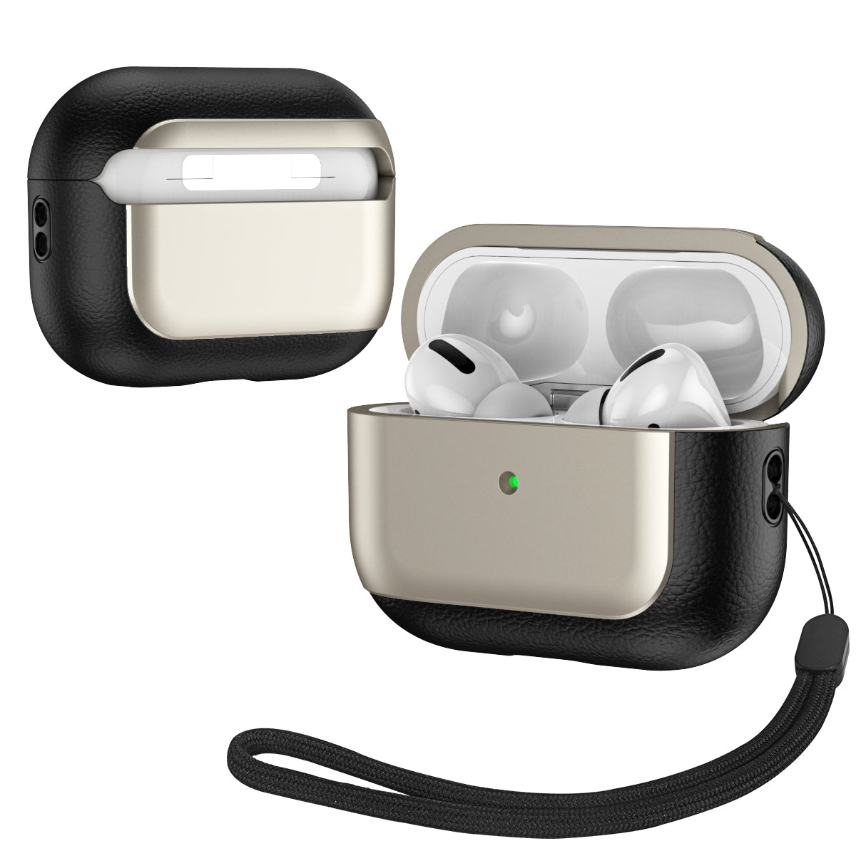For AirPods Pro 2 TPU Case Litchi Texture Fall Prevention Earphone Cover with Lanyard For AirPods Pro 2 TPU Case Litchi Texture Fall Prevention Earphone Cover with Lanyard